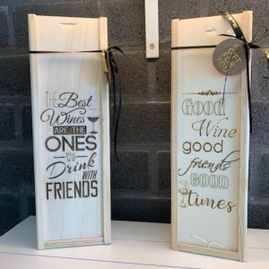 Houten wijn/champagne kistjes